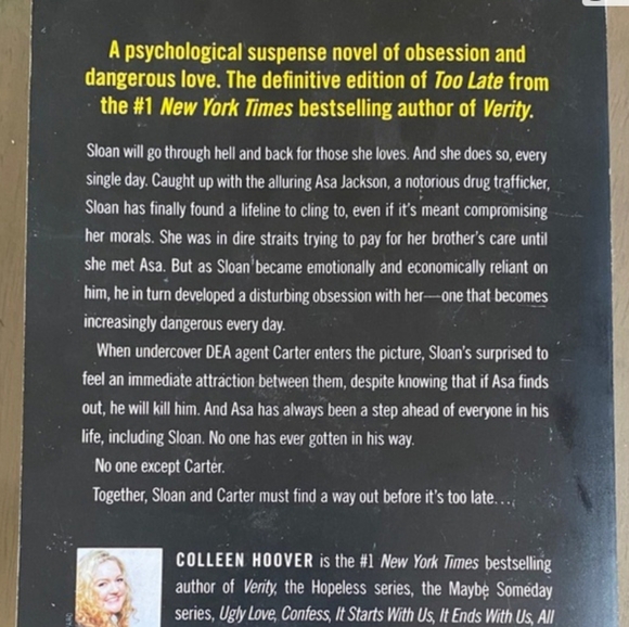 New🌈 'Too Late' Novel Colleen Hoover Book - Picture 5 of 5
